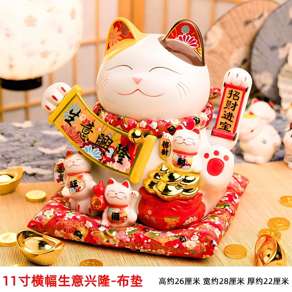 Mèo Thần Tài Vua Chúa - Mèo Thần Tài Phát Sáng Cao 24cm - 28cm