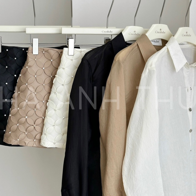 Set Áo Sơ Mi + Chân Váy Hoa Thiết Kế Cao Cấp - Hàng Loại 1