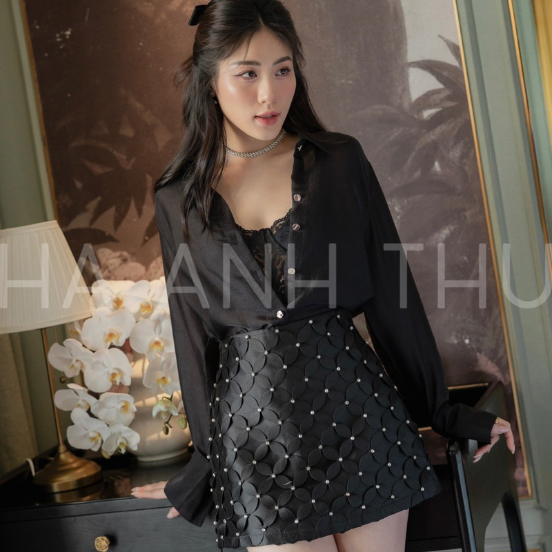Set Áo Sơ Mi + Chân Váy Hoa Thiết Kế Cao Cấp - Hàng Loại 1