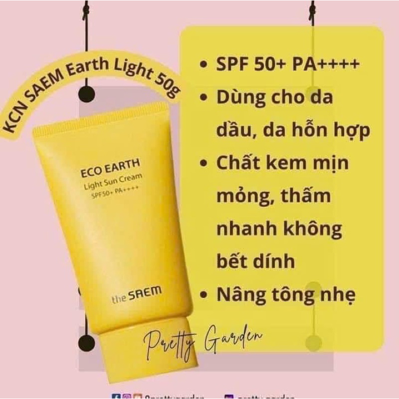 Kem chống nắng nâng tông The Saem Sun Cream SPF50+ PA++++ 50g
