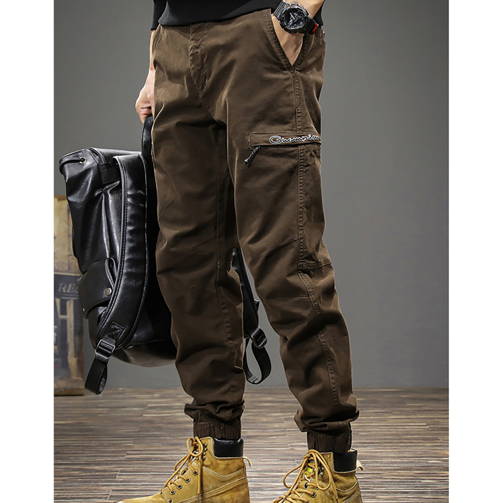 Quần Kaki Nam Ghampion Gấu Jogger Trẻ Trung, Quần Jogger Kaki Nam Hàng Chuẩn VNXK