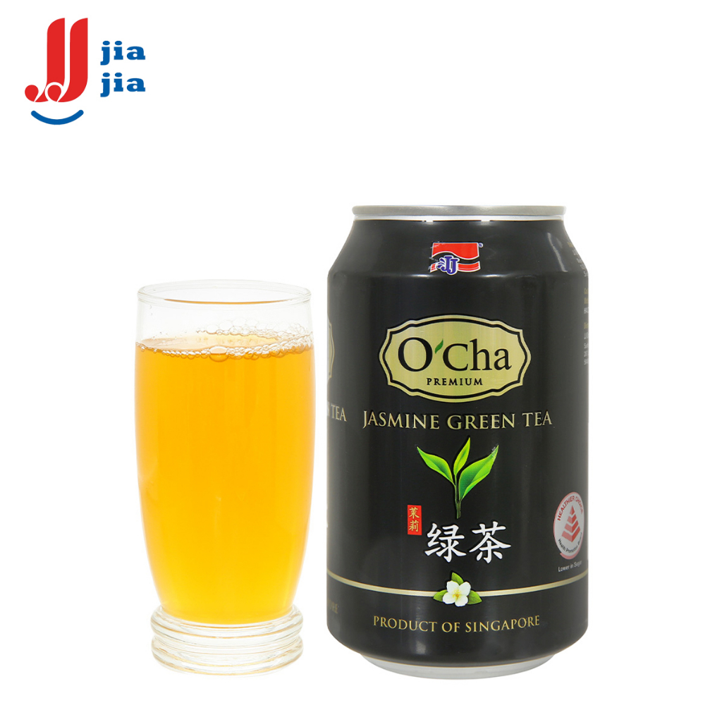 THÙNG 24 LON TRÀ XANH HOA NHÀI O'CHA PREMIUM JASMINE GREEN TEA JJ JIA JIA 300ML