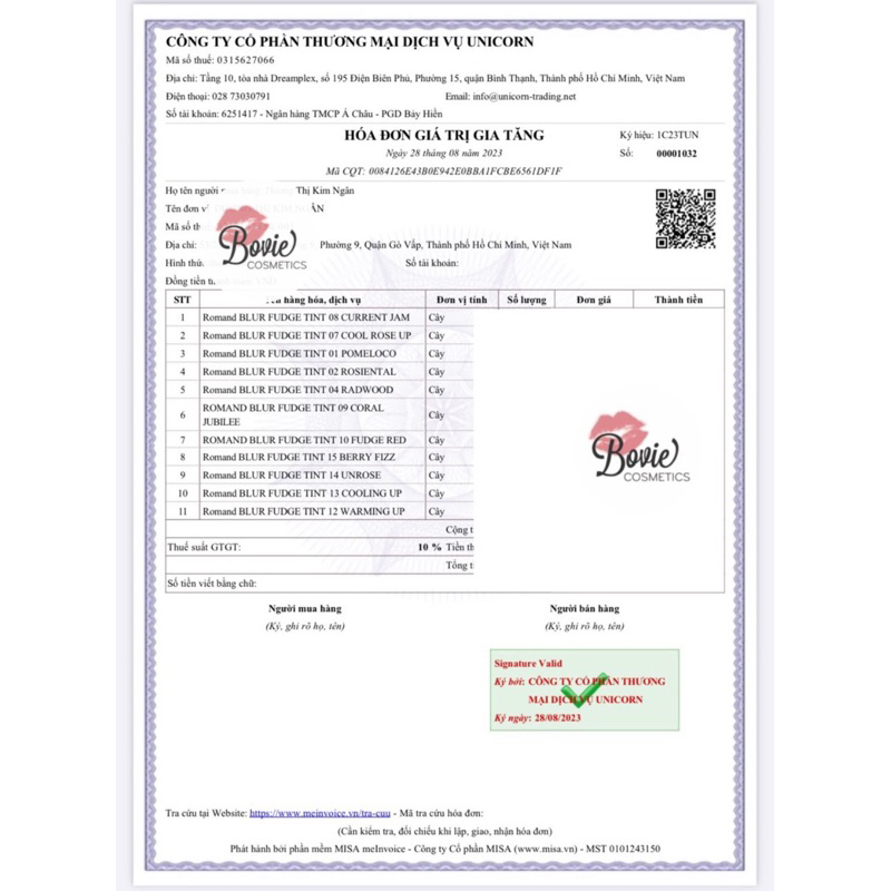Son Kem Lì Romand Blur Fudge Tint 03-04 5g