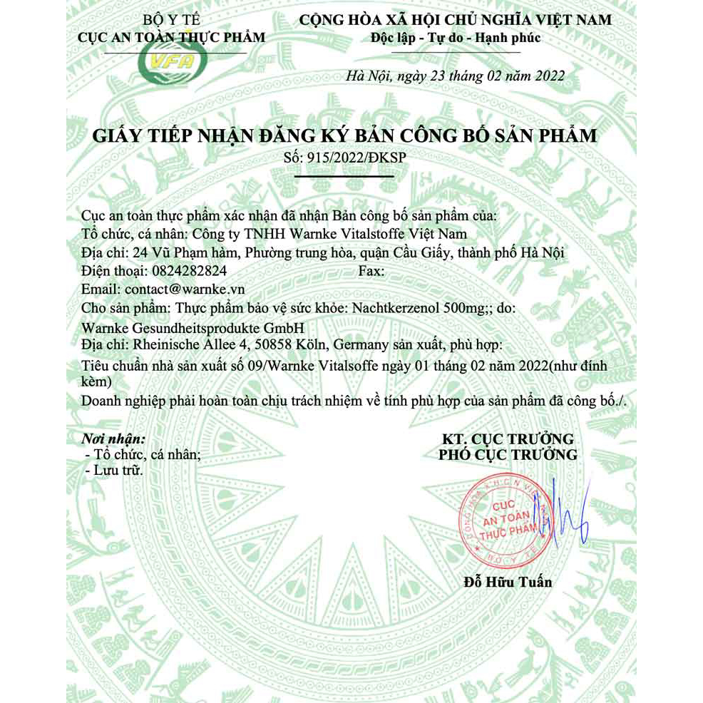 Hoa anh thảo warlken nachtkerzenol 500mg bổ nội tiết tăng thụ thai cho nữ giới Embott22