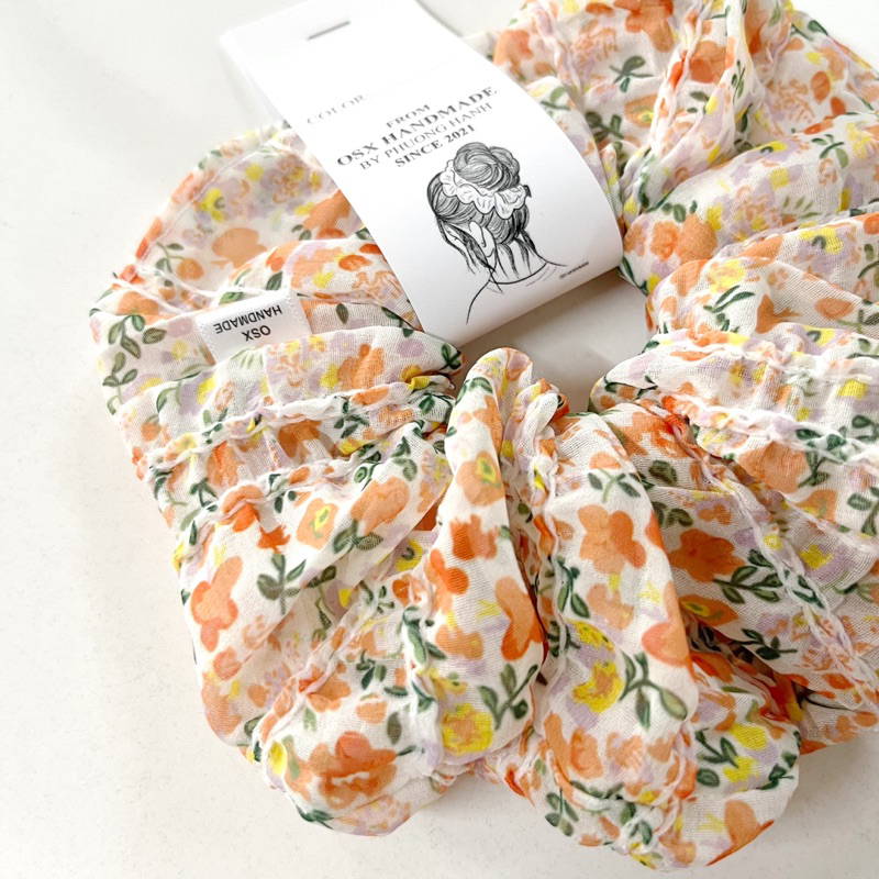 Dây cột Scrunchie voan thêu BIGSIZE handmade by Osx Scrunchie
