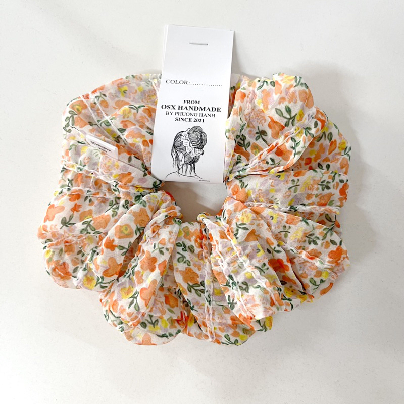 Dây cột Scrunchie voan thêu BIGSIZE handmade by Osx Scrunchie