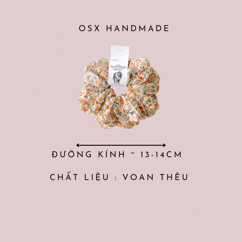 Dây cột Scrunchie voan thêu BIGSIZE handmade by Osx Scrunchie