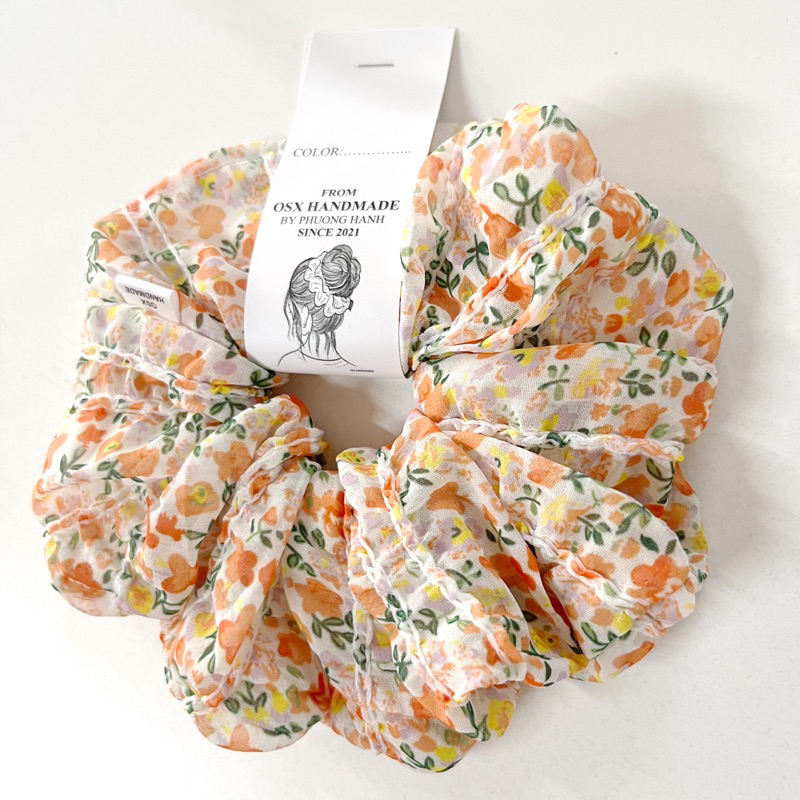Dây cột Scrunchie voan thêu BIGSIZE handmade by Osx Scrunchie