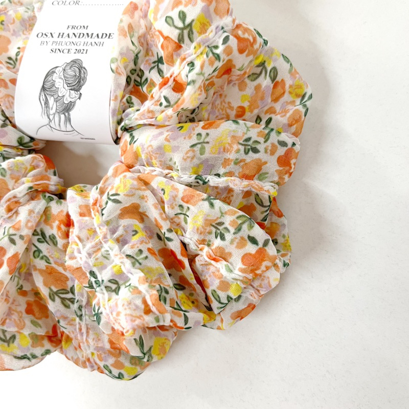 Dây cột Scrunchie voan thêu BIGSIZE handmade by Osx Scrunchie
