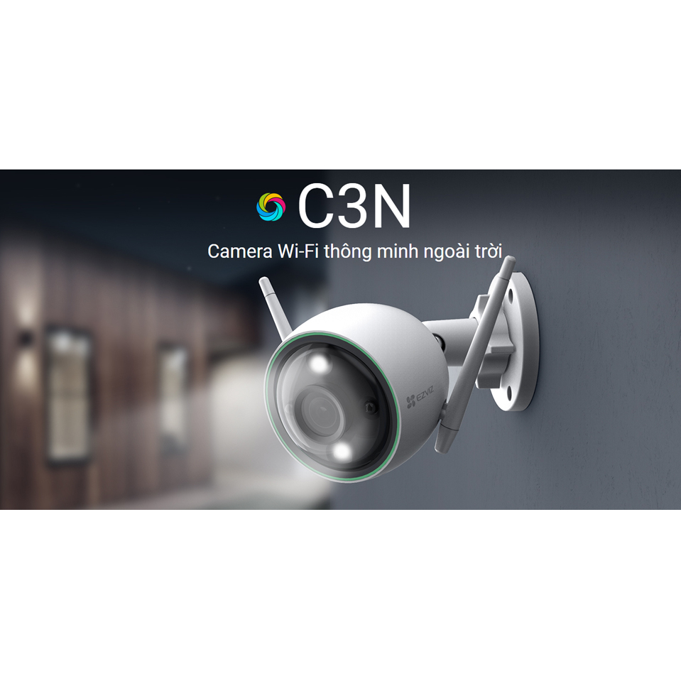 Camera wifi Ezviz ngoài trời C3N chính hãng, có mic ghi âm, màu khi ánh sáng yếu