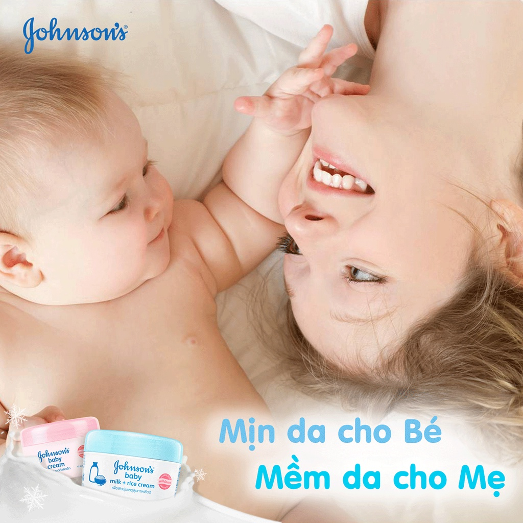 Kem dưỡng ẩm Johnson's Baby sữa gạo dưỡng da mịn màng cho bé