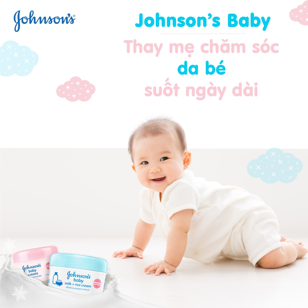 Kem dưỡng ẩm Johnson's Baby sữa gạo dưỡng da mịn màng cho bé
