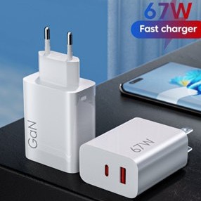 Củ sạc Xiaomi GAn 67W 6A 2 Cổng USB A - USB C Công Nghệ Turbo Sạc Siêu Nhanh
