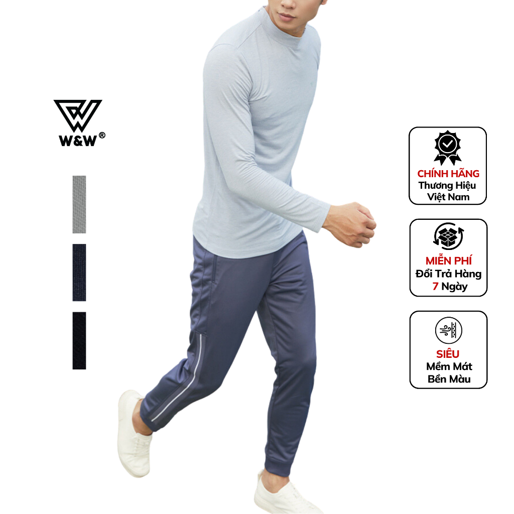 Quần Jogger Nam Sọc W&W Quần Dài Lưng Thun Ống Bo Dáng Thể Thao Trẻ Trung WJO24