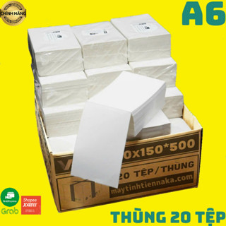   COMBO 20 TỆP  Giấy In Nhiệt A6 Giấy In Đơn Hàng 100x150mm Dạng Tập Có Sẵn Keo Dán Tem In Mã Vạch   20 Xấp   