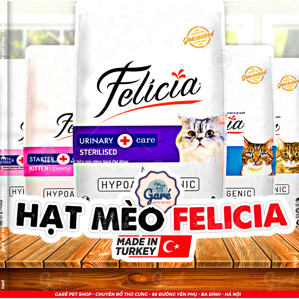 Hạt Felicia cho Mèo con Mèo lớn nhập khẩu Châu Âu Low Grain hỗ trợ tiêu hóa tiết niệu đẹp da lông Kitten Urinary Skin