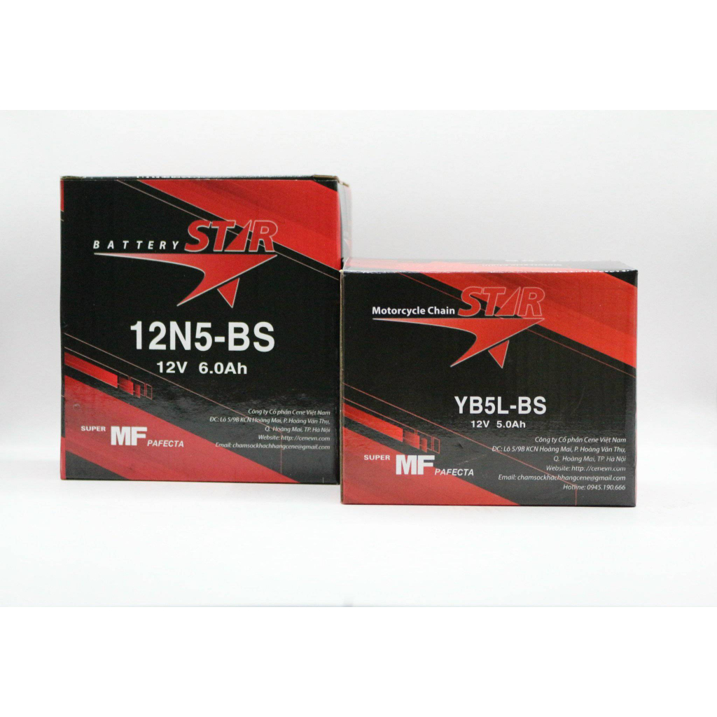 Bình ắc quy khô NHẬT BẢN star-YB5L- 12V-5Ah cho Các Dòng xe máy Honda và Yamaha