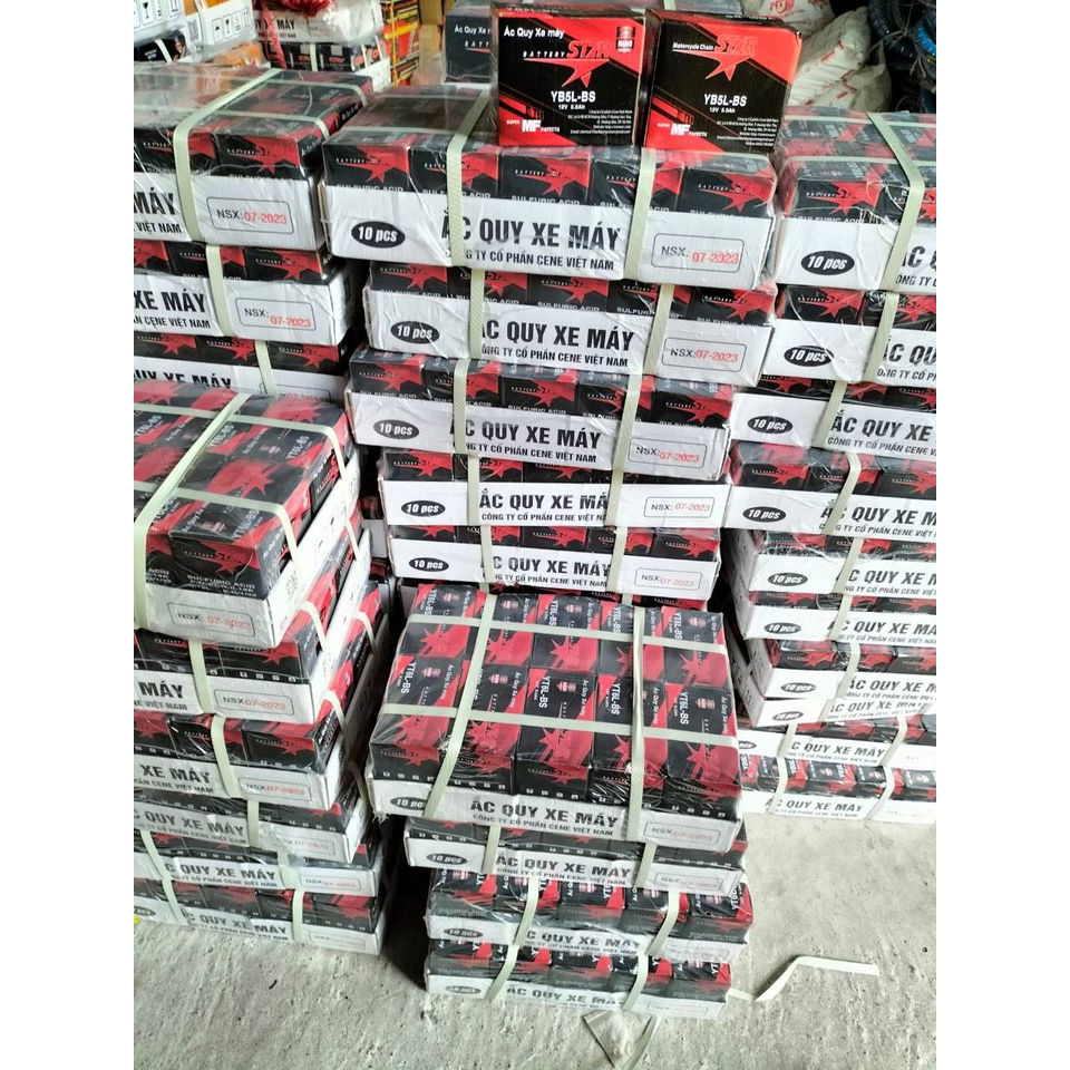 Bình ắc quy khô NHẬT BẢN star-YB5L- 12V-5Ah cho Các Dòng xe máy Honda và Yamaha