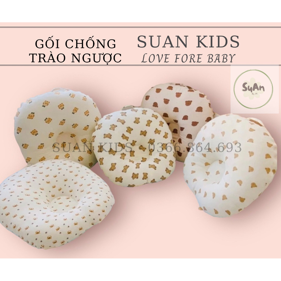 GỐI CHỐNG TRÀO NGƯỢC CHO BÉ VẢI XÔ MUSLIN CAO CẤP , VỎ GỐI CHỐNG TRÀO NGƯỢC CHO BÉ - SUAN KIDS