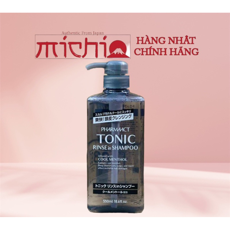 [MẪU MỚI 550ML] Dầu Gội Dành Cho Nam Tonic Pharmaact 550ml Nhật Bản mát lạnh sạch gàu