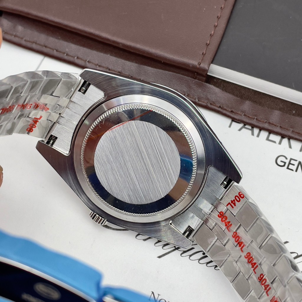 Đồng hồ Nam Rl 3kim 1lich  mặt trơn máy nhật dòng cơ Automatic size 41mm vỏ trắng dây kim loại