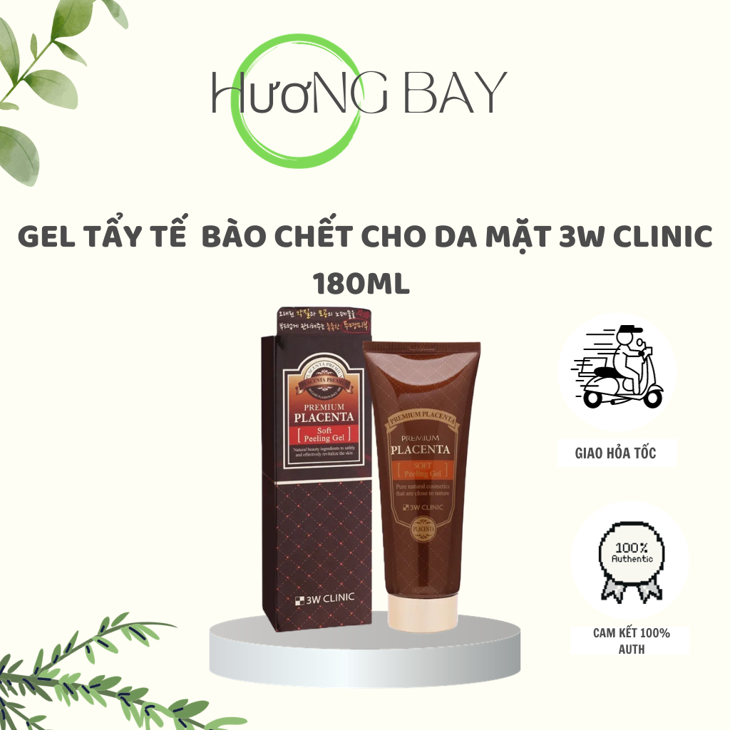 Gel Tẩy Tế Bào Chết Nhau Thai Cừu 3W CLINIC Premium Placenta Soft Peeling Gel 3W CLINIC 180ml Hàn Quốc