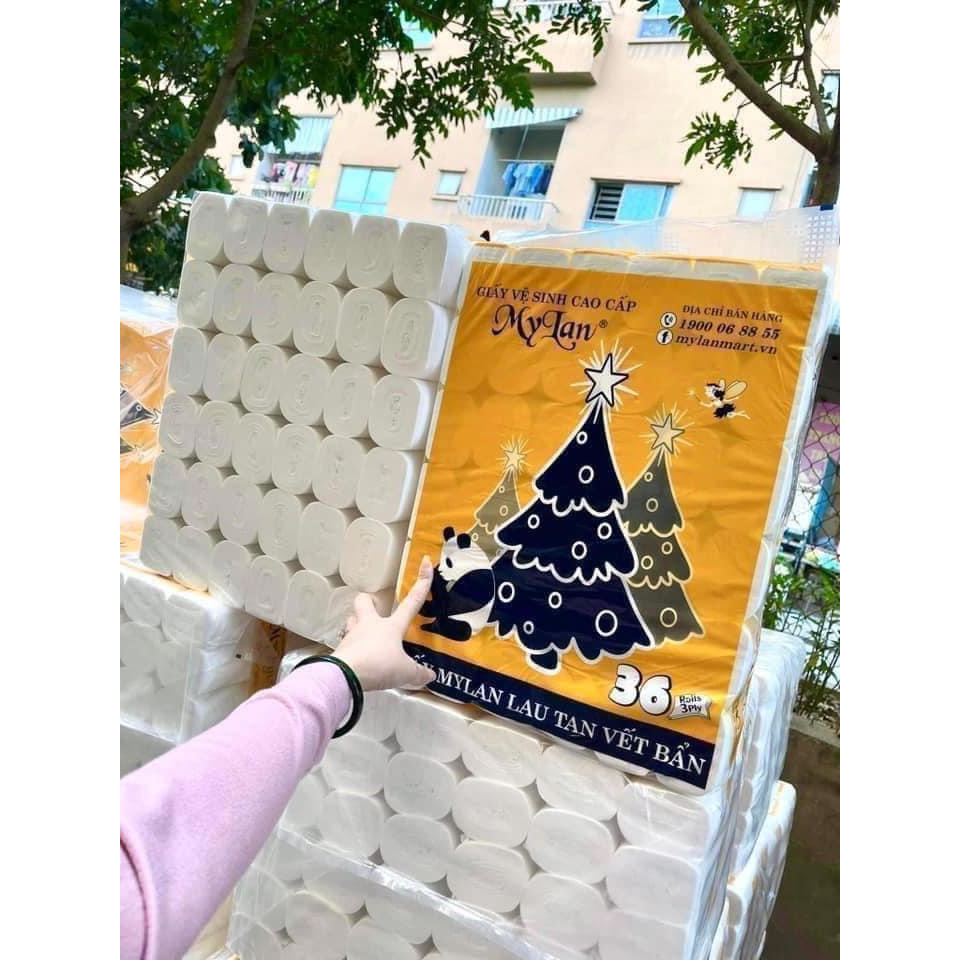 Giấy vệ sinh cao cấp MYLAN gấu thông 36 cuộn - Giấy vệ sinh MYLAN 4 lớp siêu dai