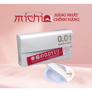 [hoả tốc/che tên] Bao cao su Sagami Original 001 siêu mỏng, Hộp 5 BCS nội địa Nhật Bản