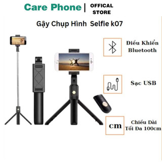  Gậy chụp ảnh tự sướng 3 chân tripod K07 chụp hình bằng remote bluetooth du lịch  phù hợp mọi điện thoại- CarePhone 