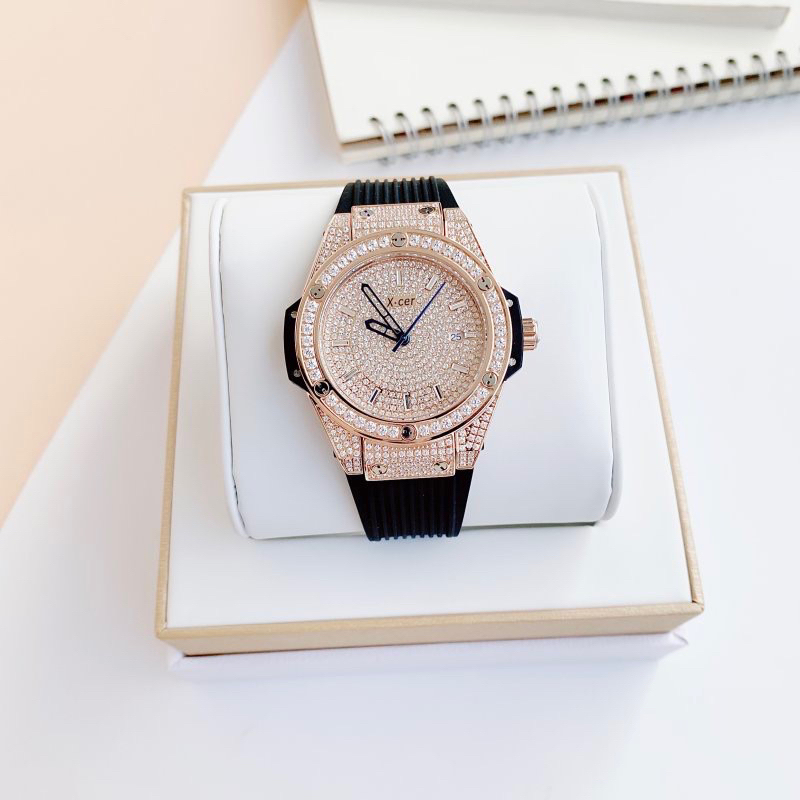 Đồng hồ nữ Xcer  B0635  Chính hãng mặt đính full đá máy Quartz  Chính Hãng Siz 34mm