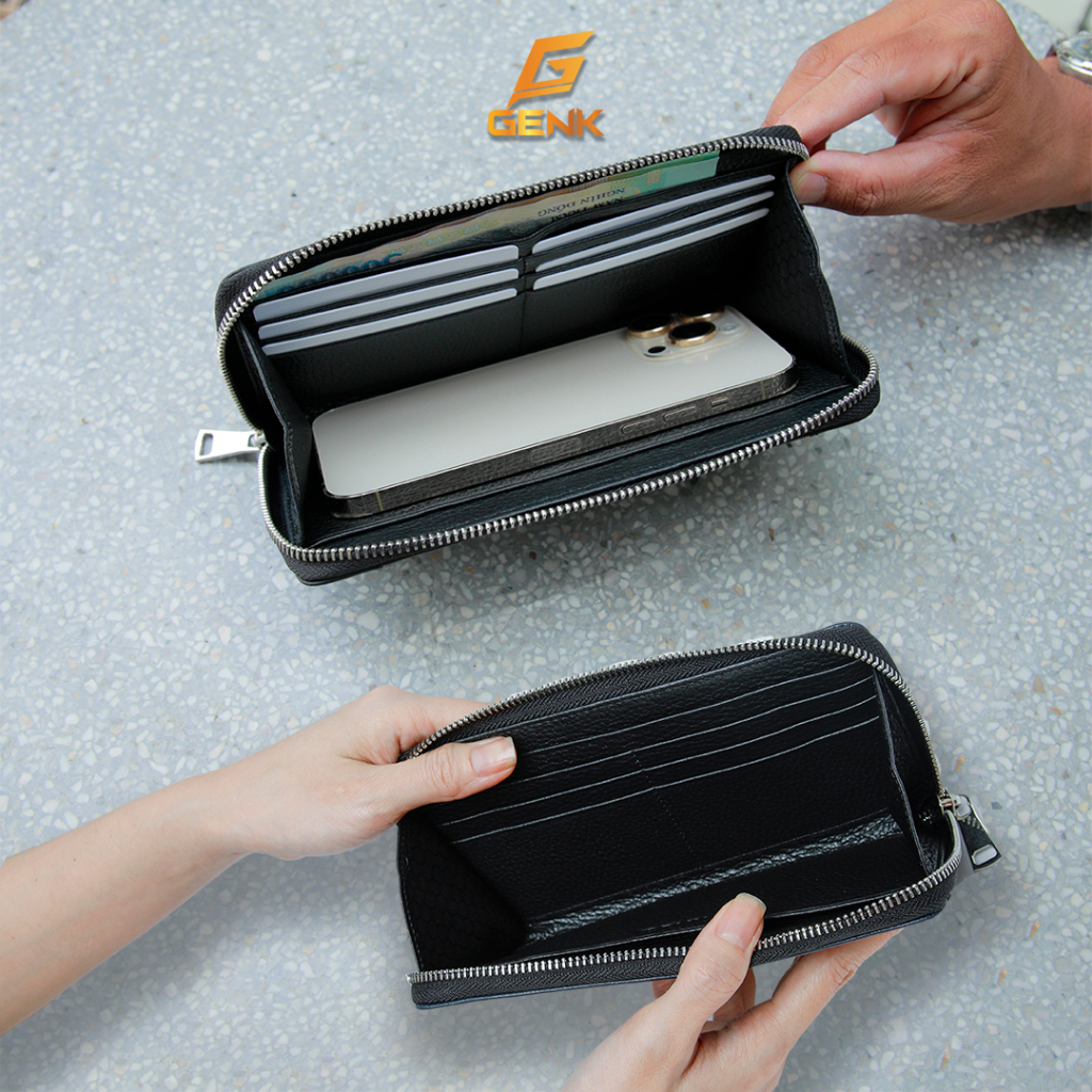 Ví Da Bò Nam Dáng Dài Cầm Tay Mainz Thương Hiệu Genk - GBM