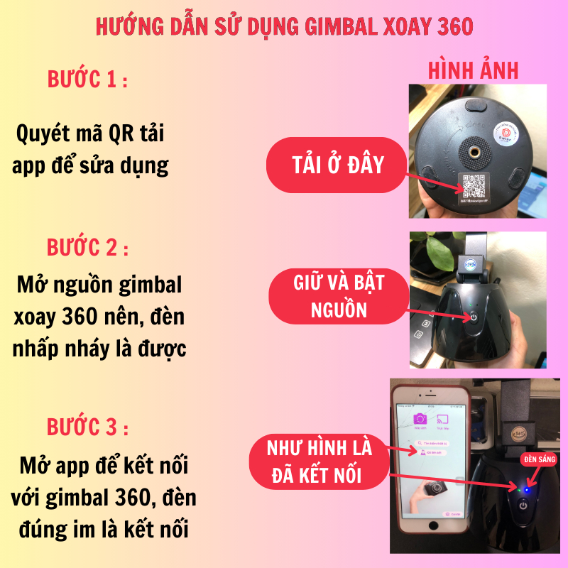 Gậy chụp hình  gimbal xoay 360 tự động, thông minh Ai, theo  dõi vị trí khuôn mặt cho quay Video, Livestream, Tiktok.