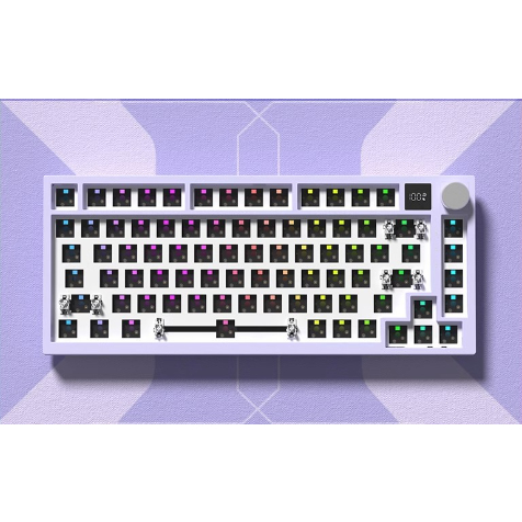 Bộ KIT Bàn Phím Cơ Custom WK75 Pro - Weikav K75 - Gasket / 3 Modes / Led RGB / Màn Hình Hiển Thị % Pin