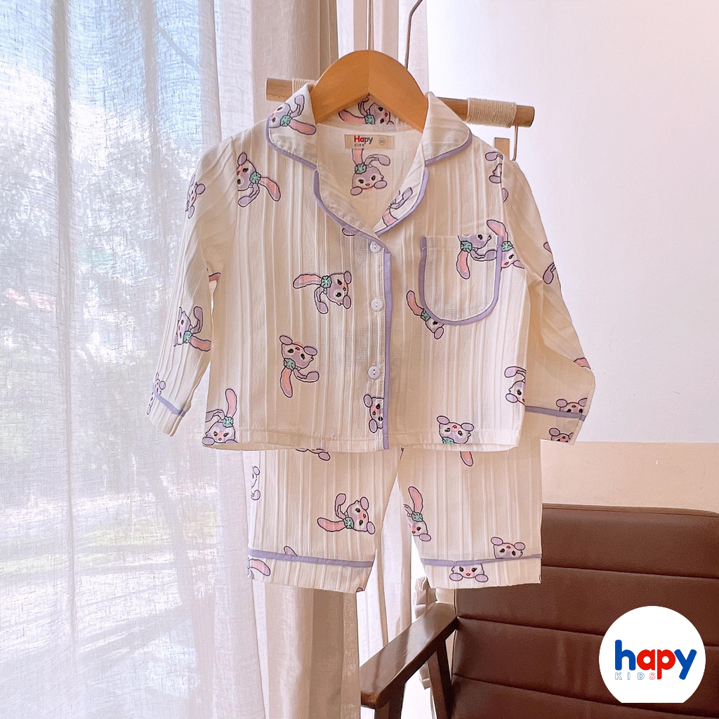 Đồ bộ bé gái, pijama cho bé gái mặc thu đông dài tay chất xốp Hapykids 23.b15