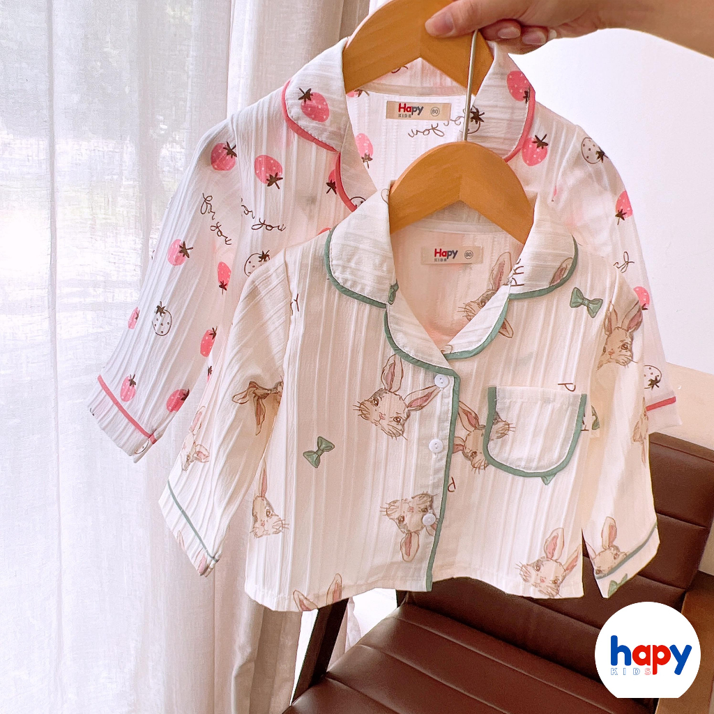 Đồ bộ bé gái, pijama cho bé gái mặc thu đông dài tay chất xốp Hapykids 23.b15