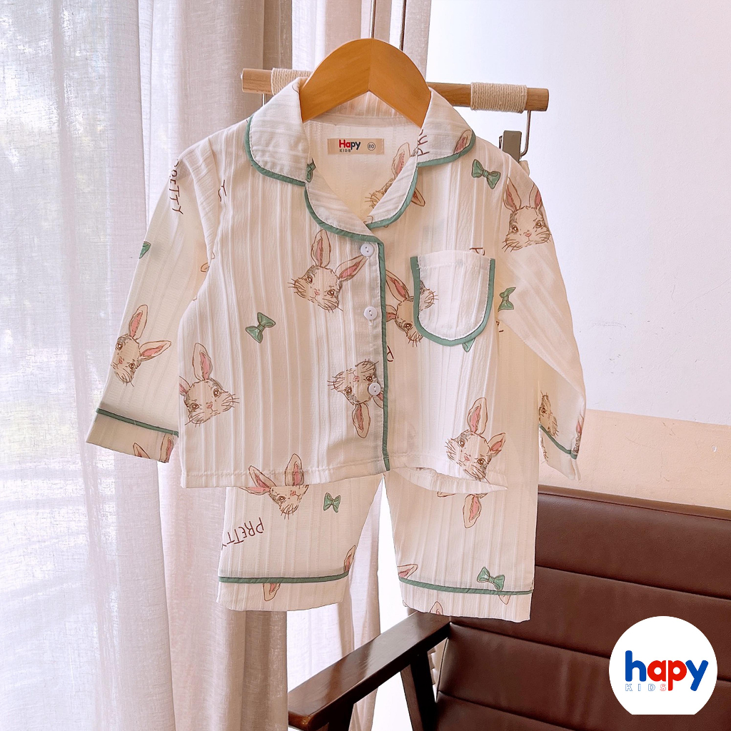 Đồ bộ bé gái, pijama cho bé gái mặc thu đông dài tay chất xốp Hapykids 23.b15
