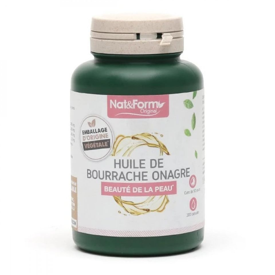 Tinh Dầu Hoa Anh Thảo Lưu Ly Nat&Form Huile De Bourrache Onagre 200 Viên Hữu Cơ nội địa Pháp (mẫu mới nhất)