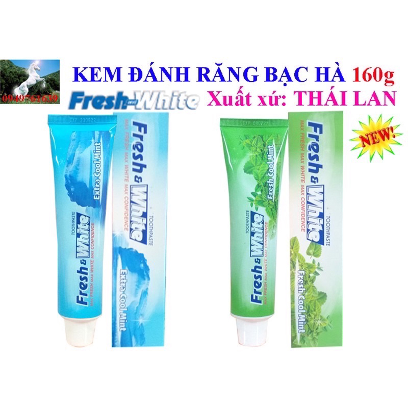 Kem Đánh Răng Fresh & White Bạc hà 160g Hàng Xuất xứ Thái lan