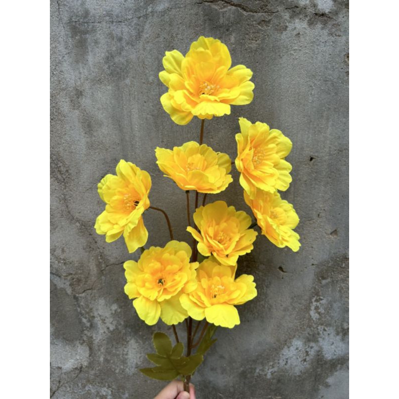 Hoa giả/ Cành hoa trà nhật 8 bông.