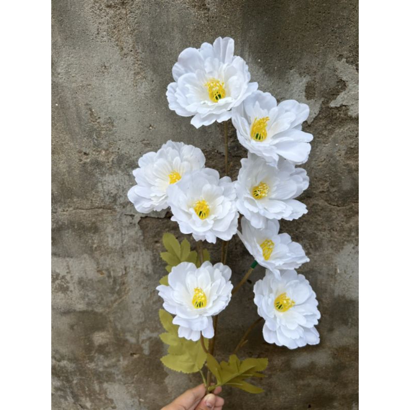 Hoa giả/ Cành hoa trà nhật 8 bông.