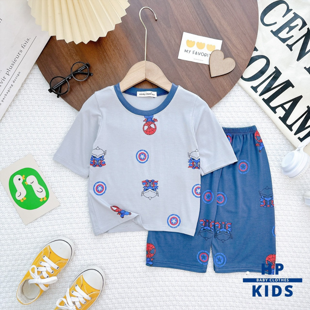 Bộ Lửng bé trai bé gái  From to hàng Minky Mom chính Hãng chất thun lạnh loại 1 cho bé 0 1  2 3 4 5 6 7 8t