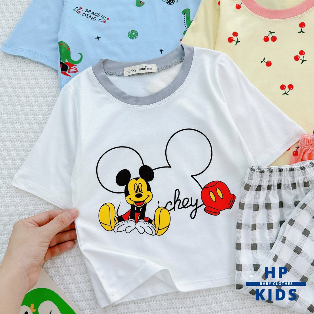 Bộ Lửng bé trai bé gái  From to hàng Minky Mom chính Hãng chất thun lạnh loại 1 cho bé 0 1  2 3 4 5 6 7 8t