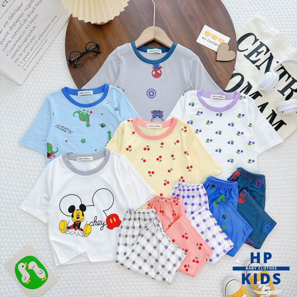 Bộ Lửng bé trai bé gái  From to hàng Minky Mom chính Hãng chất thun lạnh loại 1 cho bé 0 1  2 3 4 5 6 7 8t
