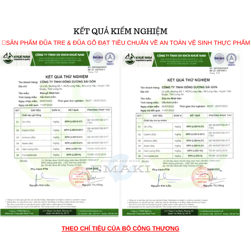 Bộ ĐŨA TRE xuất khẩu Nhật KOKUSAI 5 đôi 22.5cm NDCK - Đũa ăn cơm, Tre tự nhiên, không BPA, kháng khuẩn - Emaki Vietnam