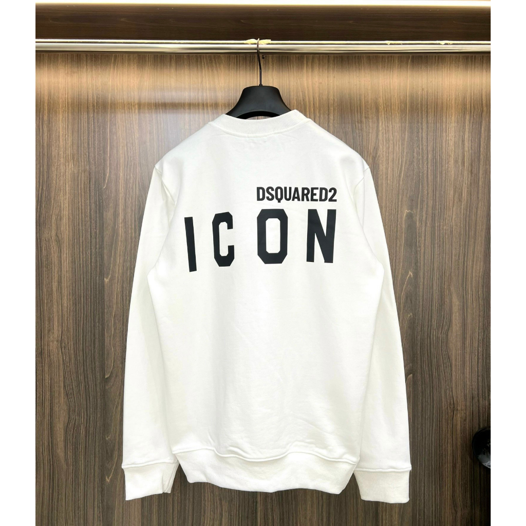 Áo Nỉ Nam Nữ ICON Phối Chó, Chữ Sau Lưng New 2023 - Chất Vải Nỉ Sọc, Hình In Sắc Nét - Form Dáng Đẹp - Size 50kg-80kg