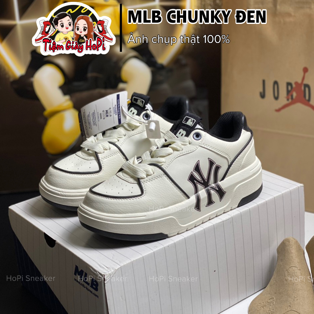 Giày Sneaker MLB_Chunky NY Đen. MLB_NY Đen. Full Box Bill I HoPi Sneaker