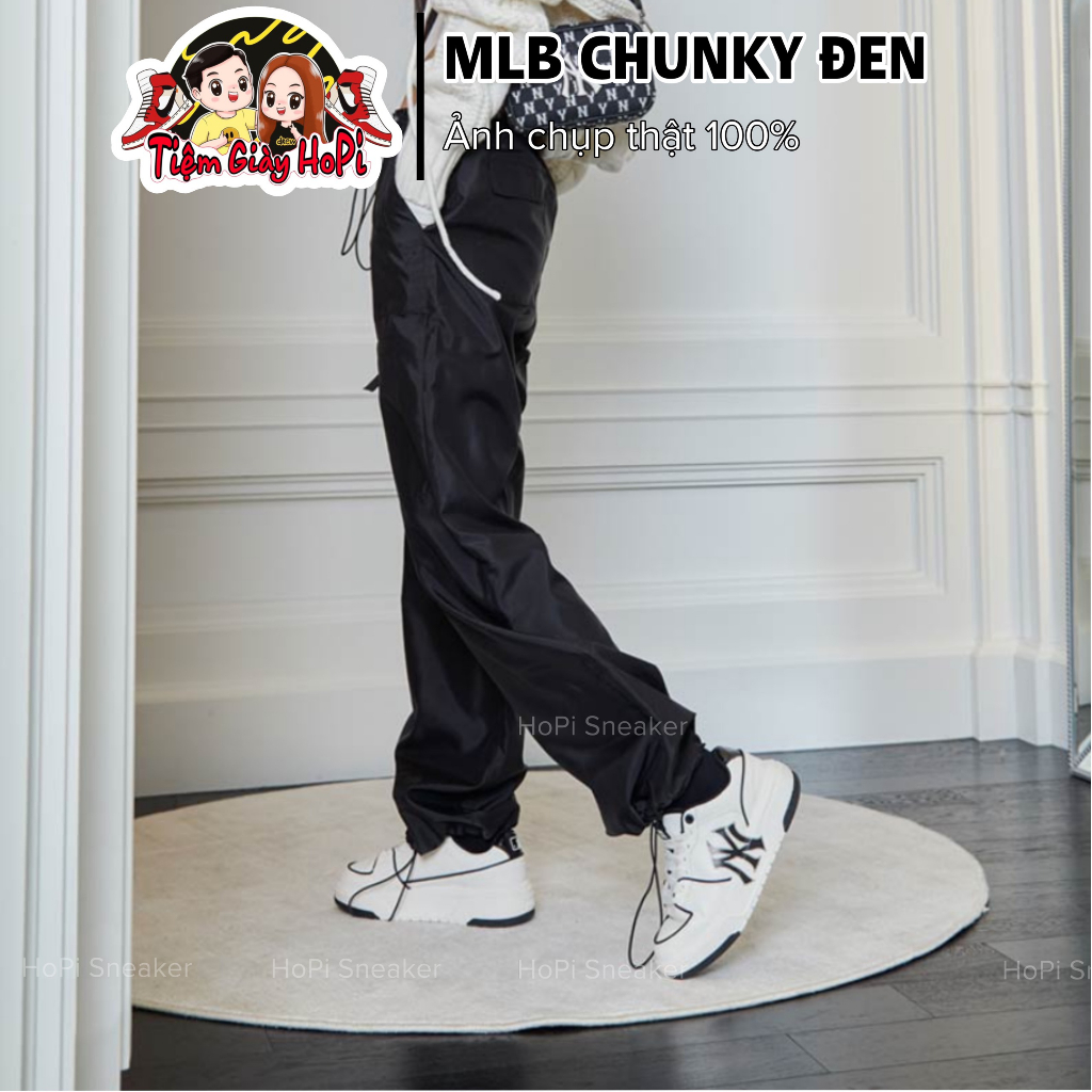 Giày Sneaker MLB_Chunky NY Đen. MLB_NY Đen. Full Box Bill I HoPi Sneaker