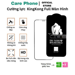  Kính Cường lực KingKong full màn  cường lực iphone 6  6s  7  8 plus  x  xs  11  12  13  14 promax-CarePhone 