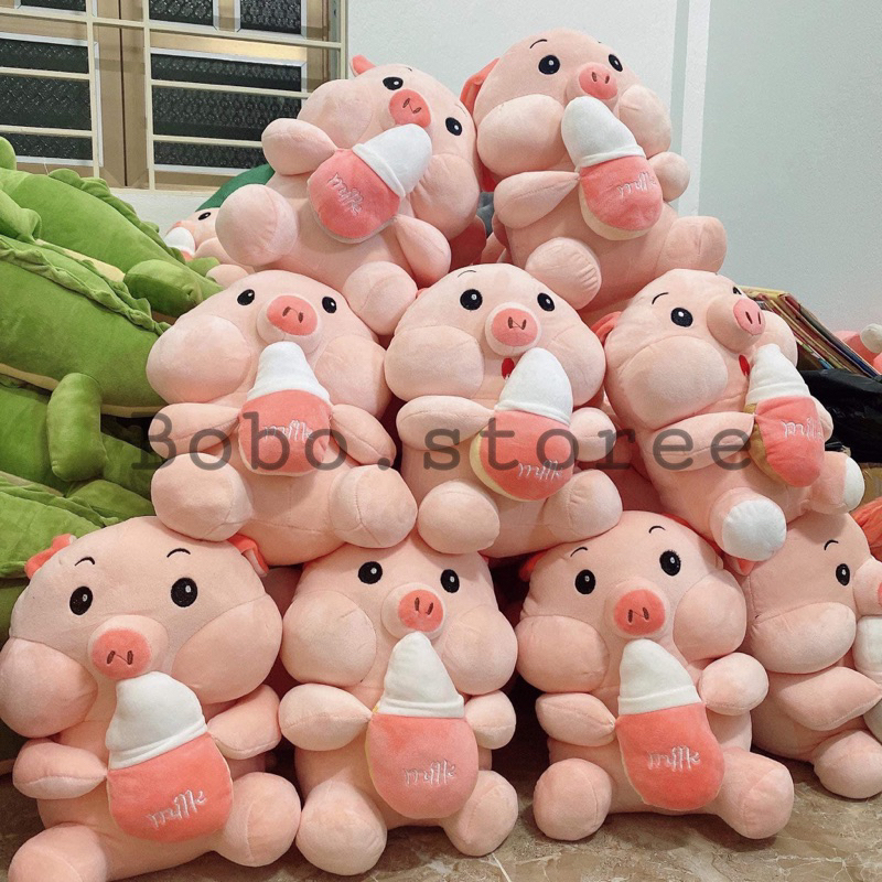 Gấu Bông Heo Ôm Bình Sữa, Heo Milk Siêu Xinh