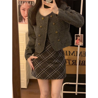chân váy caro dạ Lianstore (9586)